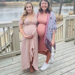 Pink lily wrap dress. Short sleeve. Size small.